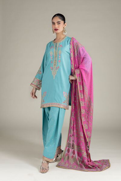 Embroidered | Raw Silk | Pants | USD 14.00