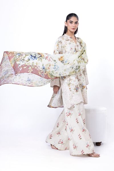 Embroidered | Cotton Satin | Tailored 3 Piece | USD 42.50