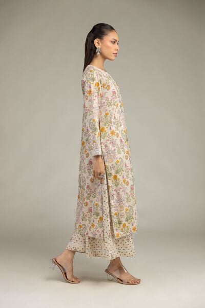 Embroidered | Cotton Viscose | Beige Cotton Pants | USD 30.00