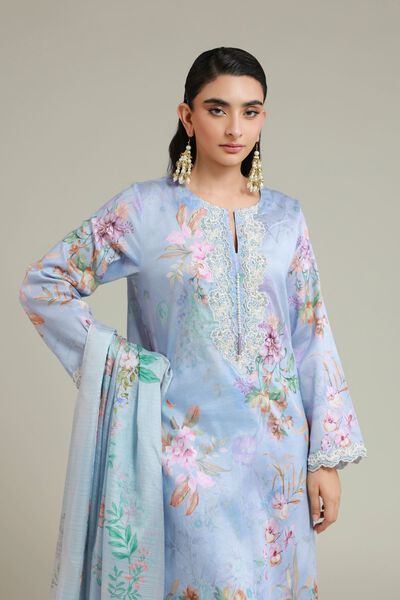 Printed | Satin | Tailored 3 Piece | USD 75.00