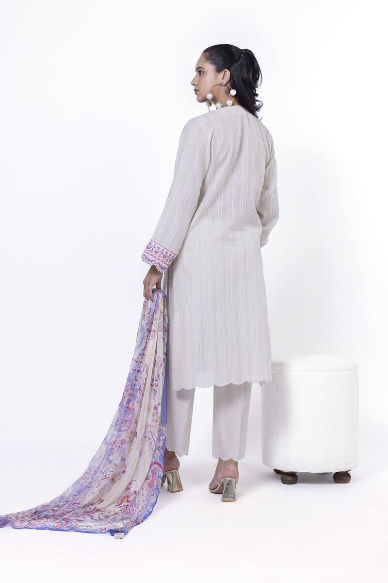 Embroidered | Textured Cotton | Tailored 3 Piece | USD 42.50