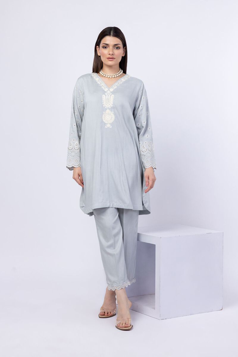 Embroidered | Crosshatch Raw Silk | Kurta | USD 22.50