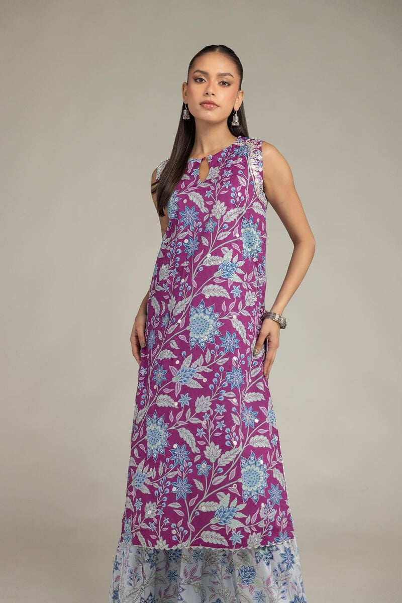 Embroidered | Cotton Viscose | Floral Sleeveless Kurta | USD 45.00