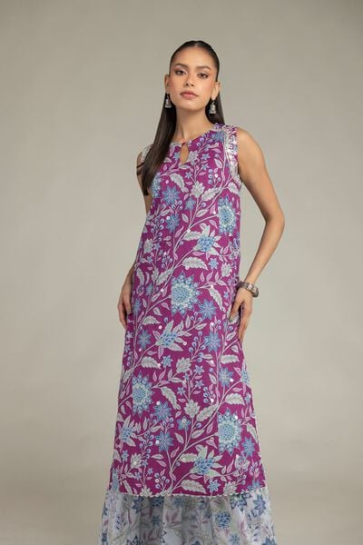 Embroidered | Cotton Viscose | Floral Sleeveless Kurta | USD 45.00