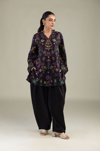 Printed | Textured Weave | Solid Black Shalwar | USD 30.00