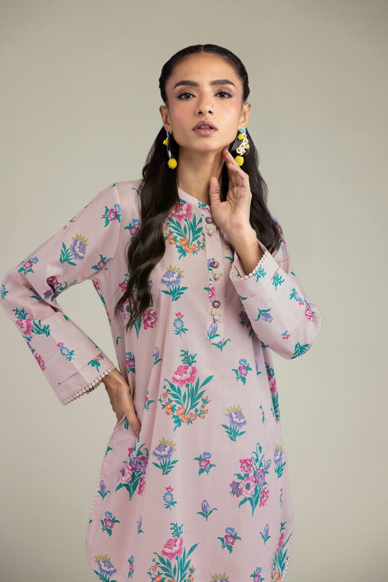 Printed | Cambric | Short Pink Kurta  | USD 30.00