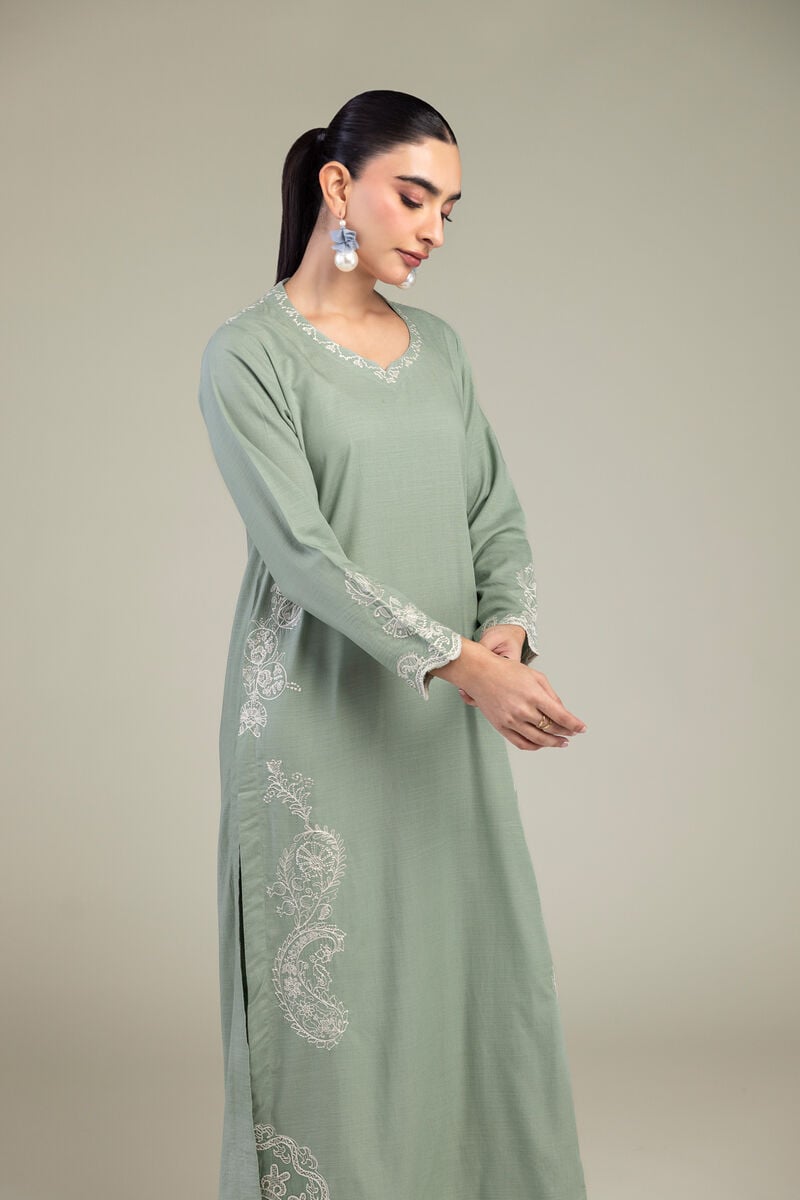 Embroidered | Raw Silk | Paisley Thread Kurta | USD 55.00