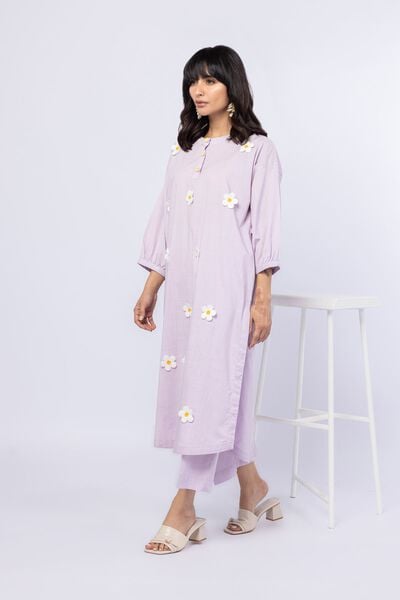 Embroidered | Crosshatch Poplin | Kurta | USD 40.00
