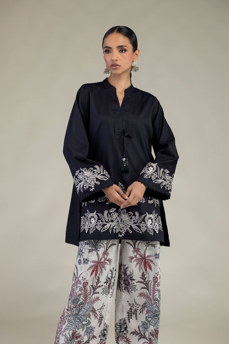 Embroidered | Cotton Dobby | Short V-Neck Kurta | USD 40.00