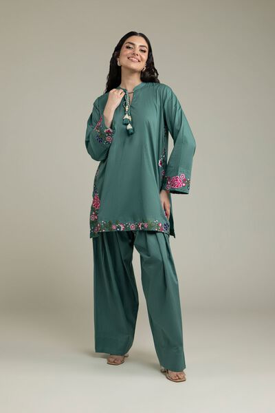 Embroidered | Cambric | Teal Solid Shalwar | USD 25.00