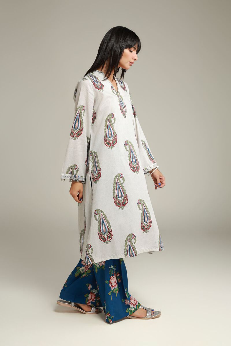 Embroidered | Cambric | Blue Floral Pants | USD 25.00