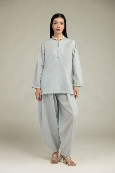 Embroidered | Mesuri | Solid Mesuri Pants | USD 30.00