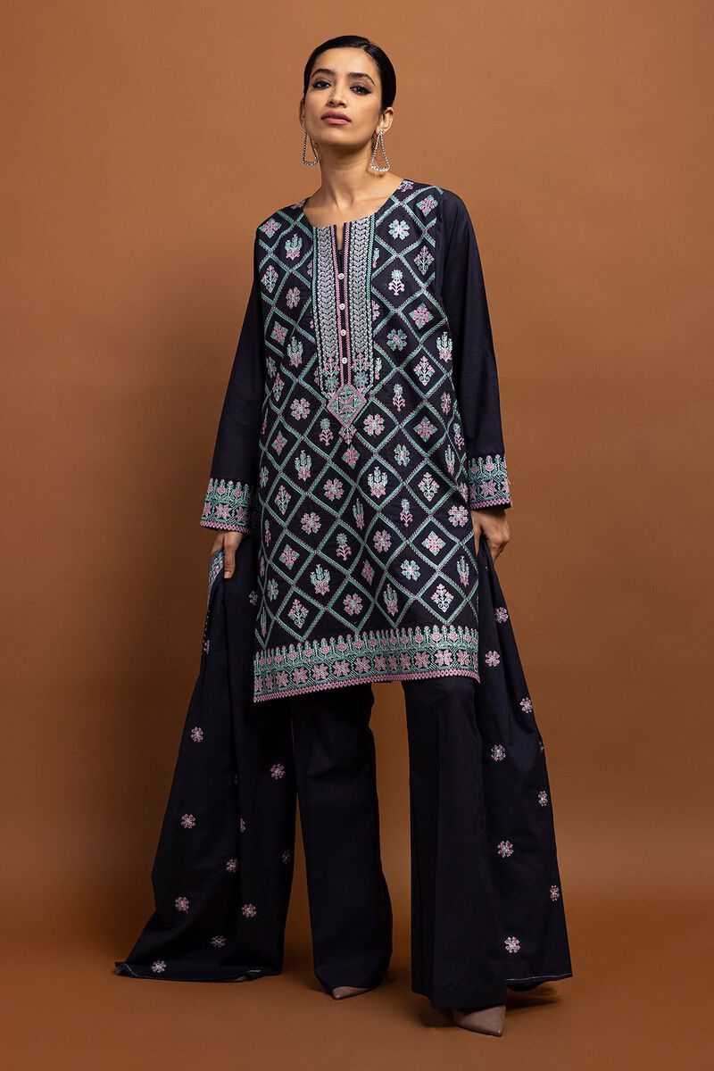 Embroidered | Cambric | Fabrics 3 Piece | null