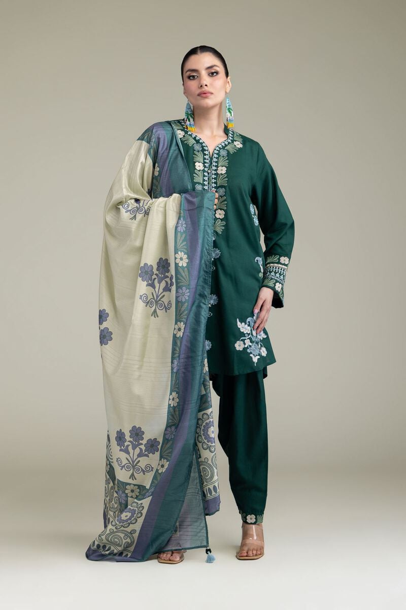 Embroidered | Polyester Silk | Floral Silk Dupatta | USD 30.00