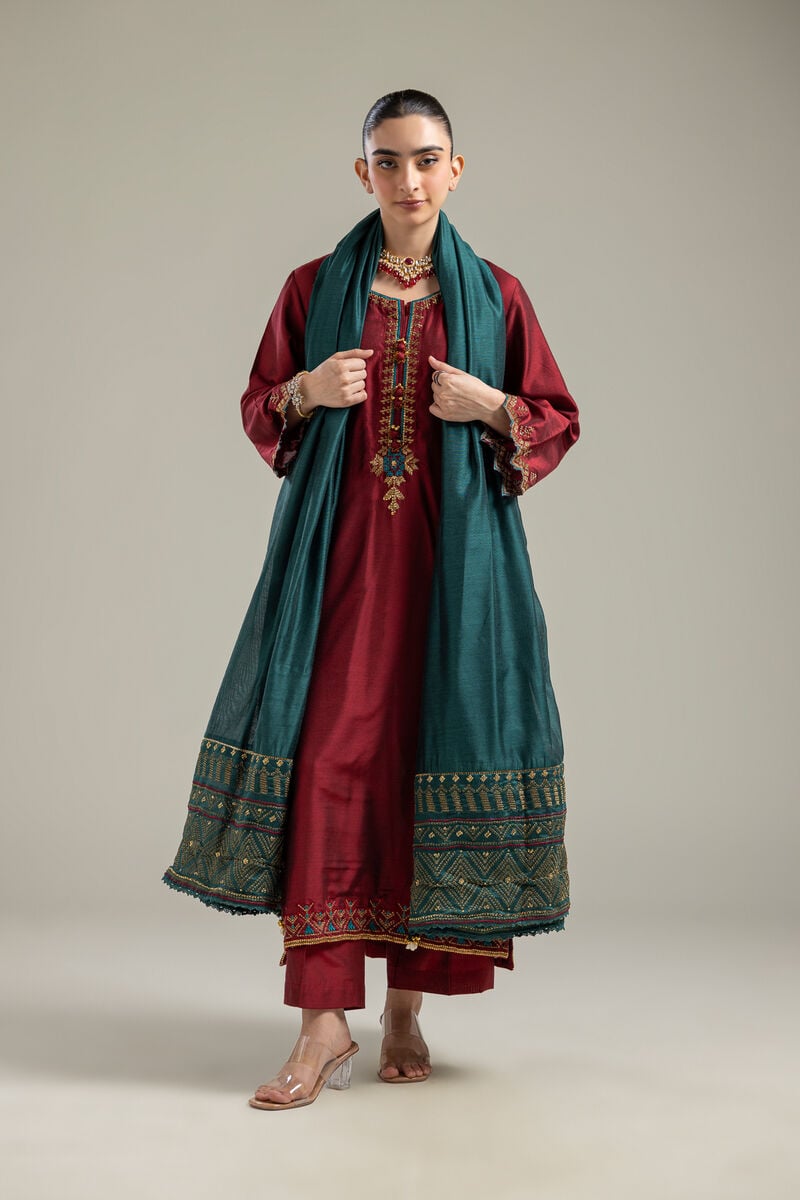 Cotton Net | Green Net Dupatta | USD 40.00