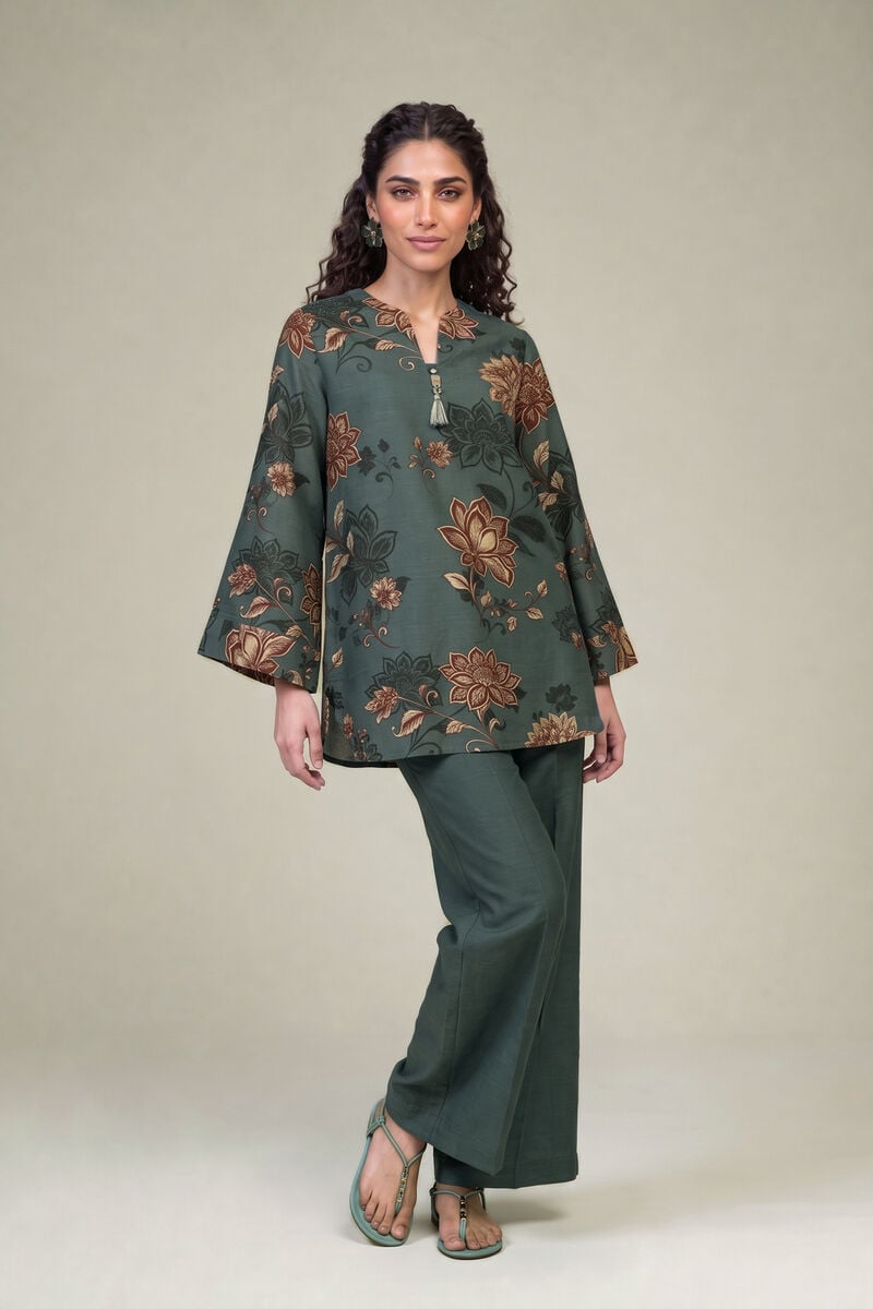 Printed | Light Khaddar | Floral Khaddar Kurta | USD 35.00