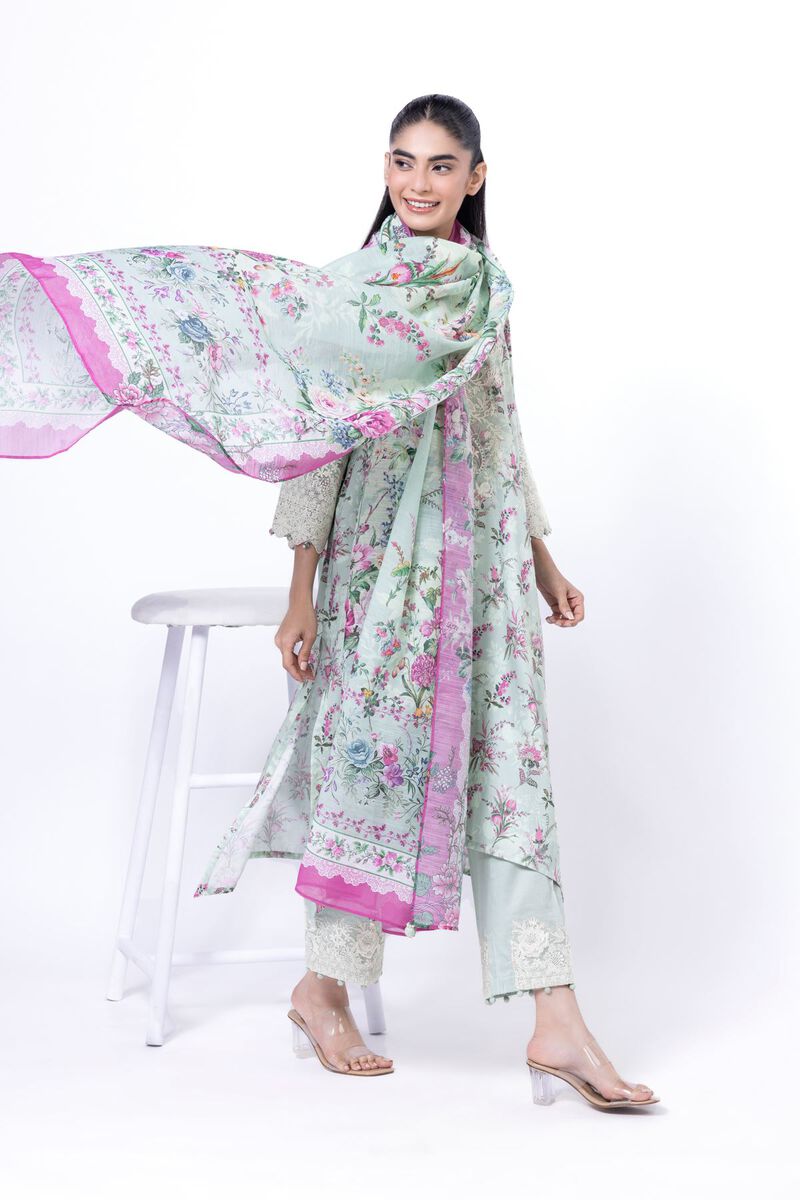 Embroidered | Cotton Satin | Tailored 3 Piece | USD 45.00