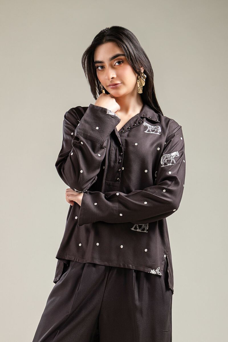 Embroidered | Viscose Crepe | Blouse | USD 40.00