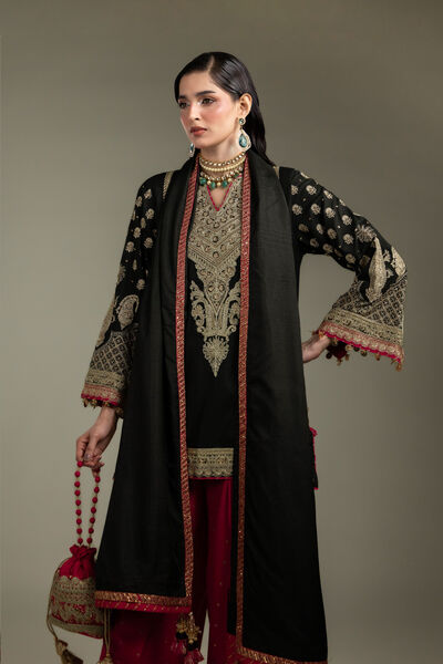 Embroidered | Raw Silk | 3-Piece Co-ord Set | USD 210.00