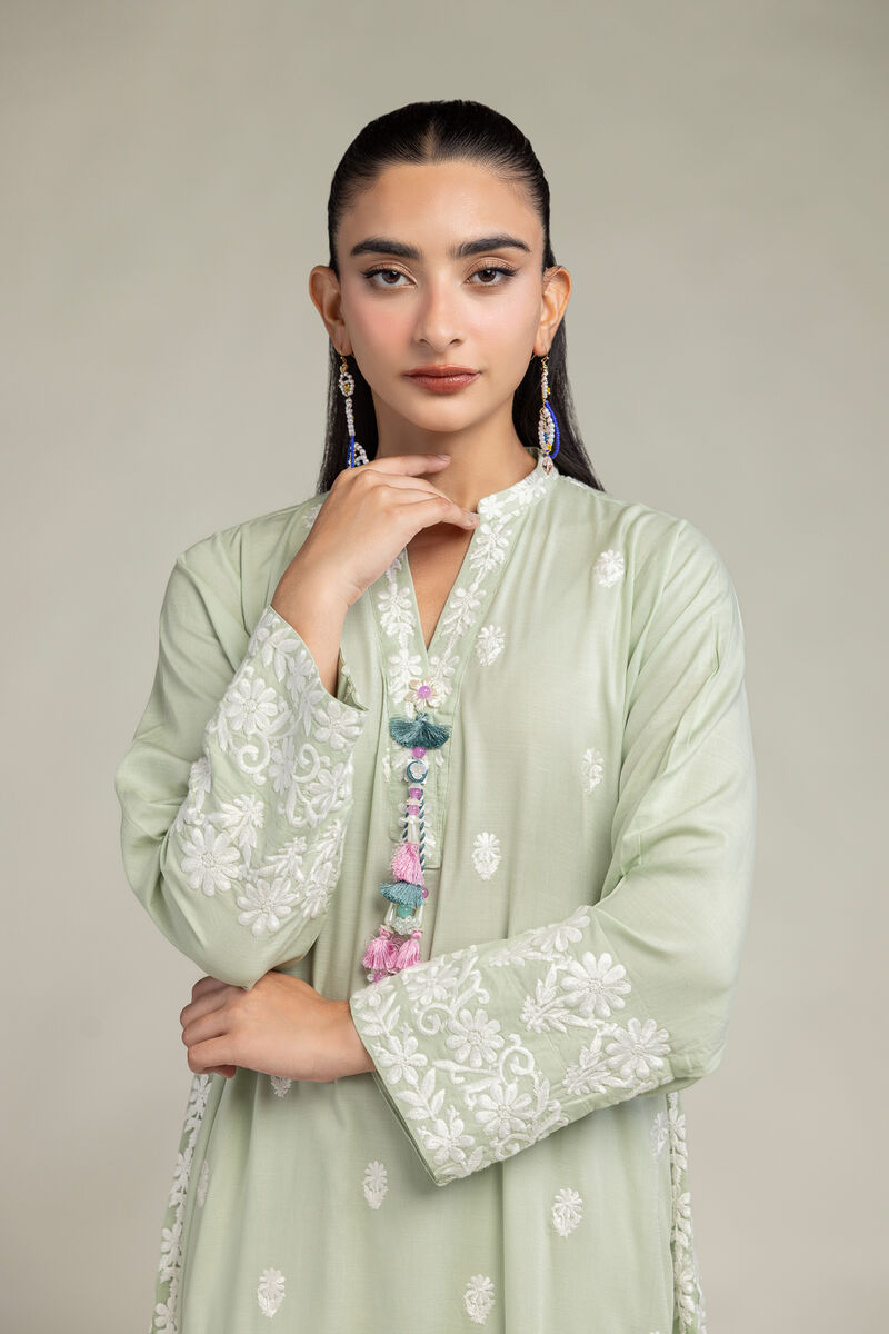 Embroidered | Raw Silk | Floral Silk Kurta | USD 65.00