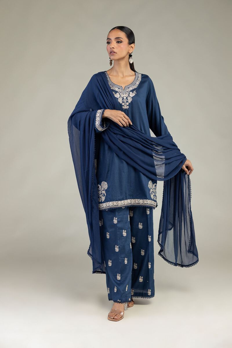 Embroidered | Dobby | Tailored 3-Piece Dress | USD 80.00