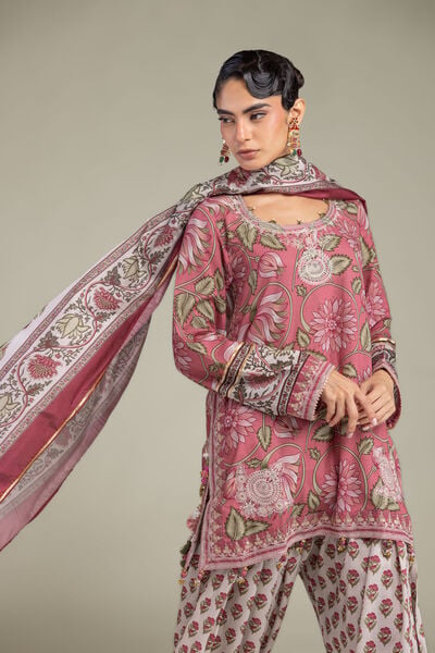 Embroidered | Polyester Silk | Floral Silk Dupatta | USD 30.00