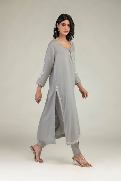 Embroidered | Lyocell | Gray Shalwar | USD 30.00