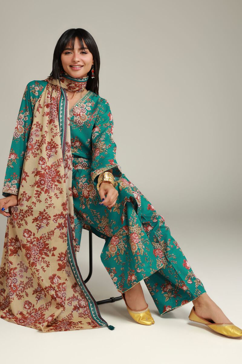 Embroidered | Cambric | Floral Longline Kurta | USD 30.00