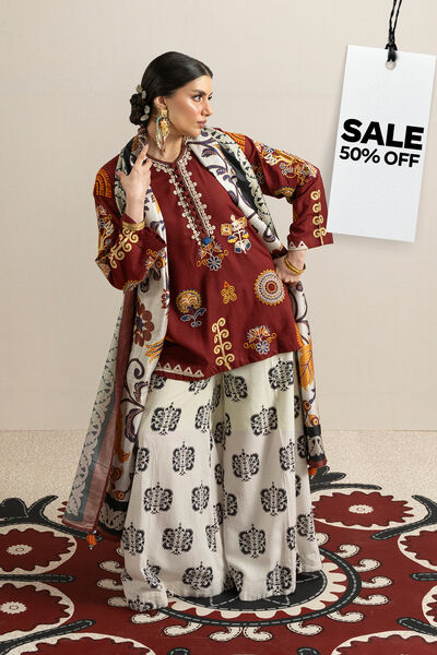 Embroidered | Raw Silk | Rust Silk Kurta | USD 22.50