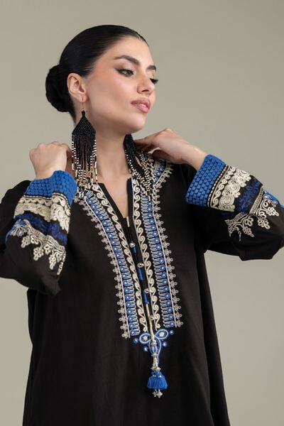 Embroidered | Raw Silk | Short Silk Kurta | USD 45.00