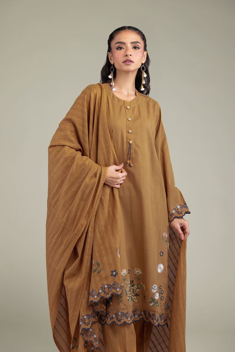 Embroidered | Textured Cotton | Floral Cotton Dupatta | USD 35.00