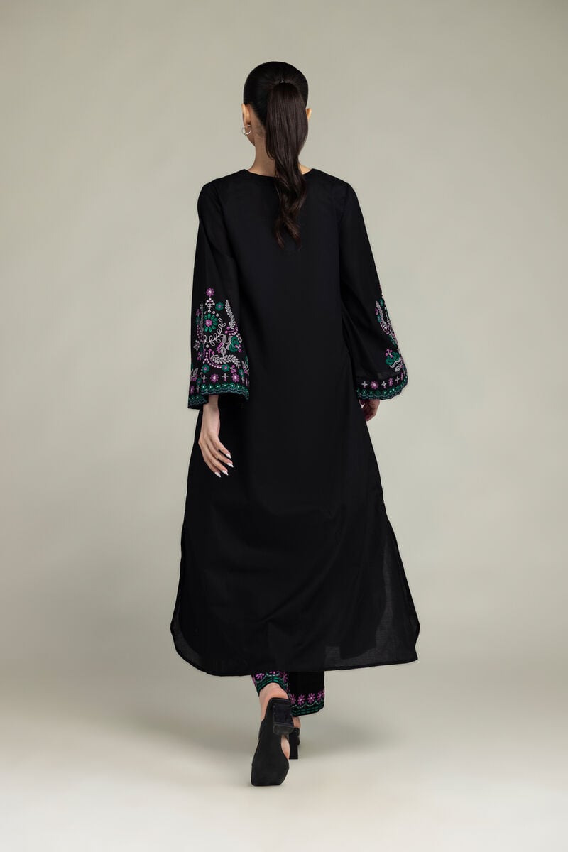 Embroidered | Cambric | Black Cambric Kurta | USD 45.00