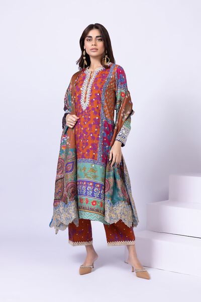 Embroidered | Viscose Oak Silk | Pants | USD 9.00