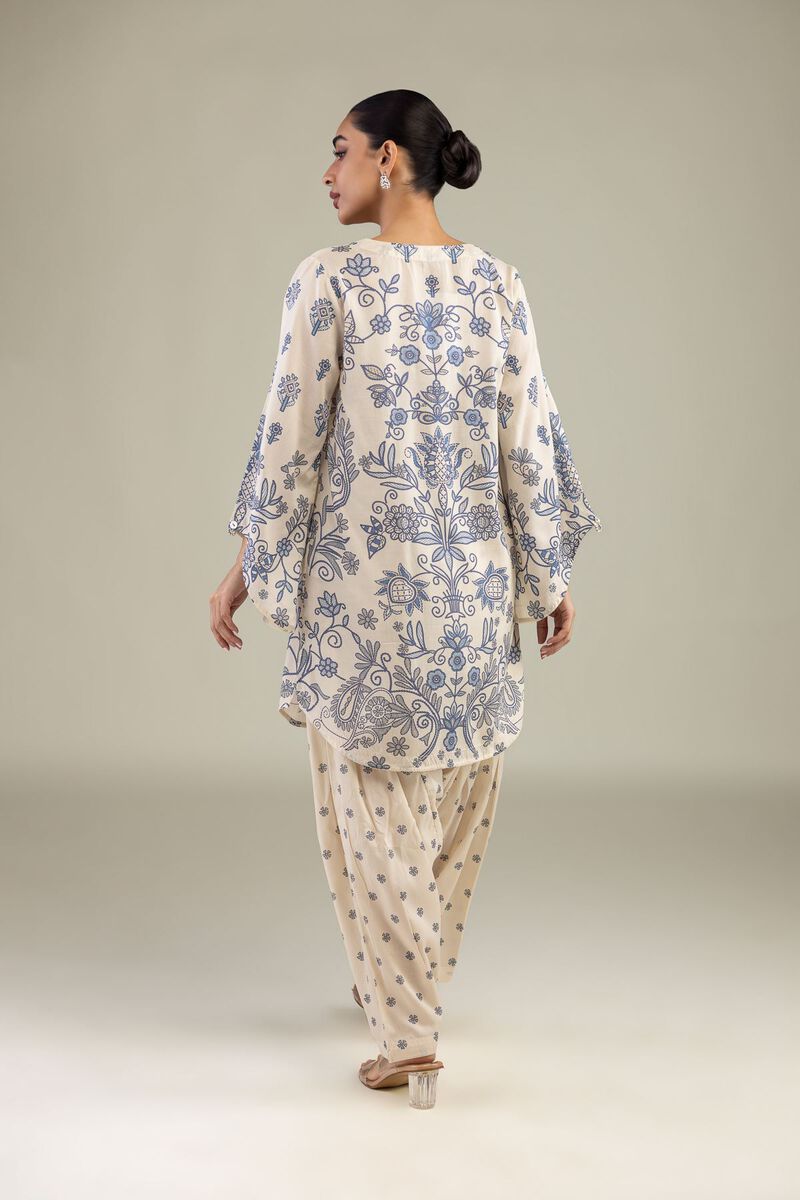 Printed | Textured Weave | Short Floral Kurta | USD 35.00