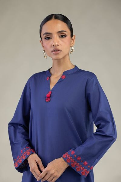 Embroidered | Cambric | Short V-Neck Kurta | USD 35.00