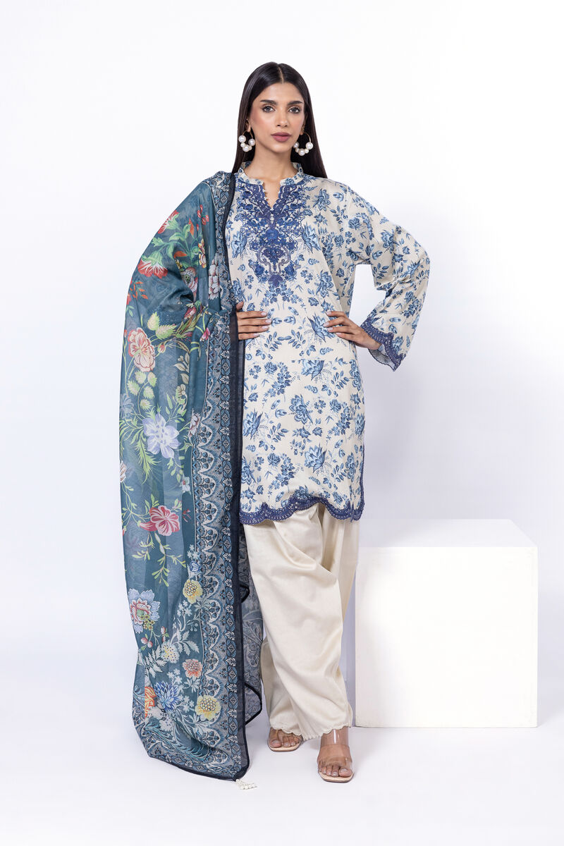 Embroidered | Cotton Satin | Tailored 3 Piece | USD 50.00