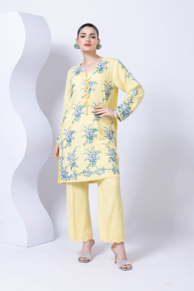 Embroidered | Crosshatch Raw Silk | Kurta | USD 18.00