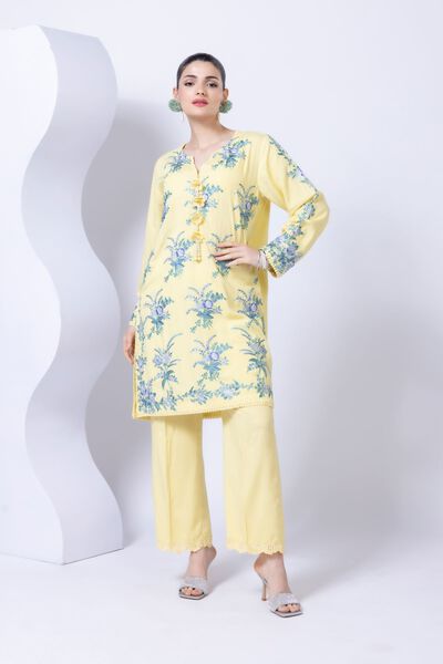 Embroidered | Crosshatch Raw Silk | Kurta | USD 60.00