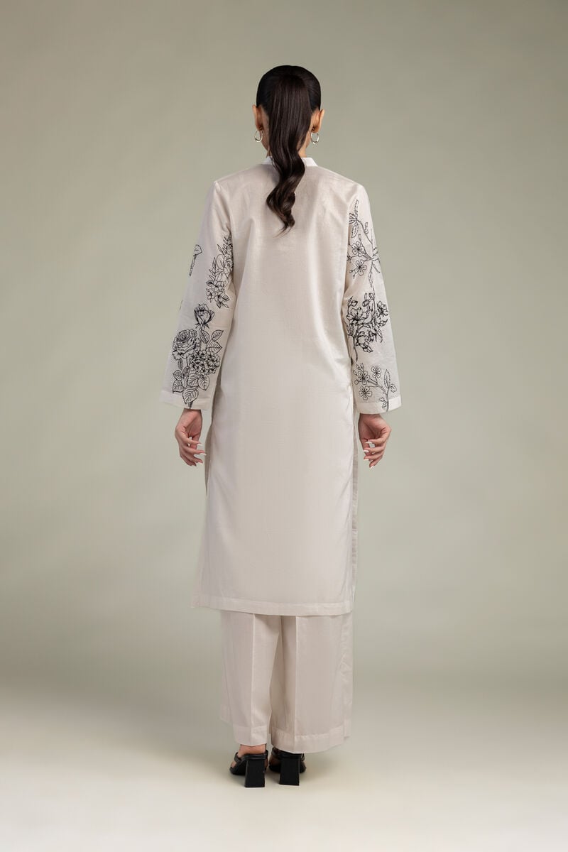 Embroidered | Cambric | Cambric Longline Kurta | USD 45.00