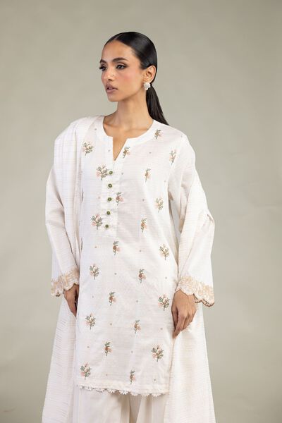 Embroidered | Messuri Dobby | Floral Tailored 3-Piece | USD 85.00