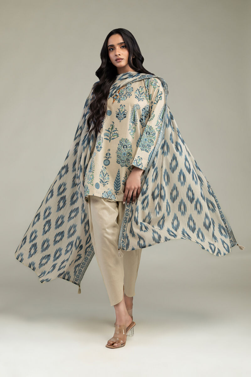 Printed | Lawn | Beige Lawn Dupatta | USD 30.00
