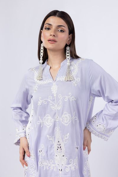 Embroidered | Crosshatch Raw Silk | Kurta | USD 60.00