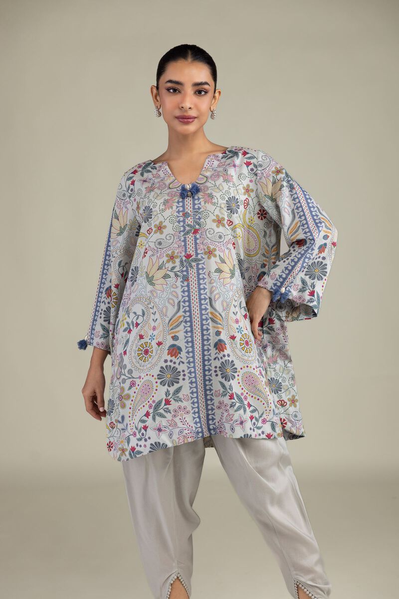 Printed | Textured Weave | Printed Paisley Kurta | USD 35.00