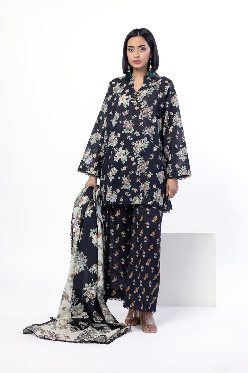 Printed | Textured Cotton | Tailored 3 Piece | USD 45.00