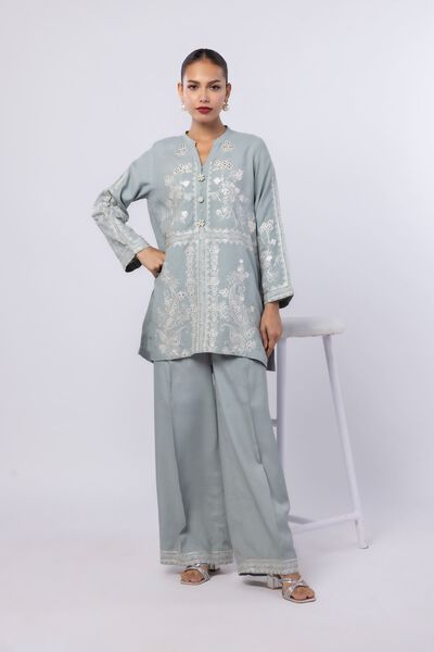 Embroidered | Russian Raw Silk | Pants | USD 28.00