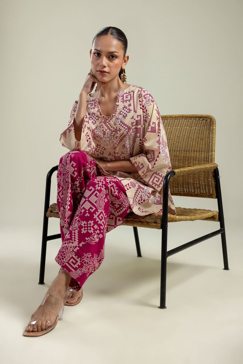 Printed | Cambric | Round V-Neck Kurta | USD 35.00