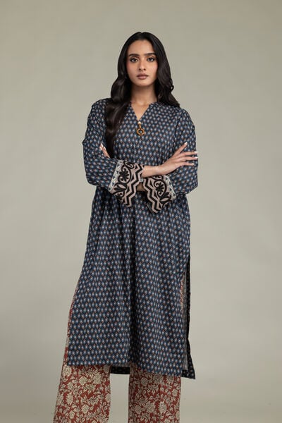 Printed | Cambric | V-Neck Cambric Kurta | USD 35.00