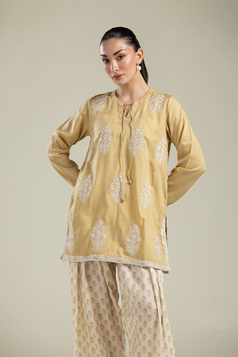Embroidered | Textured Weave | Floral Embroidered Kurta | USD 40.00