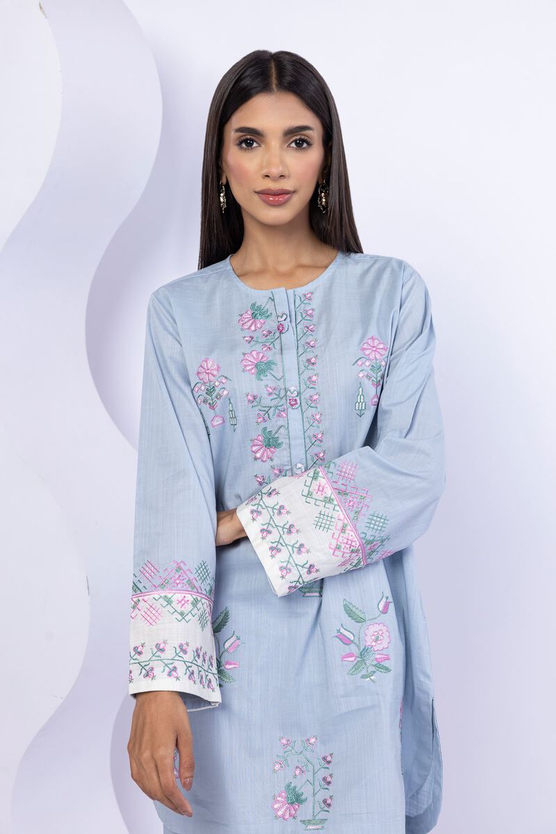 Embroidered | Crosshatch Poplin | Kurta | USD 35.00