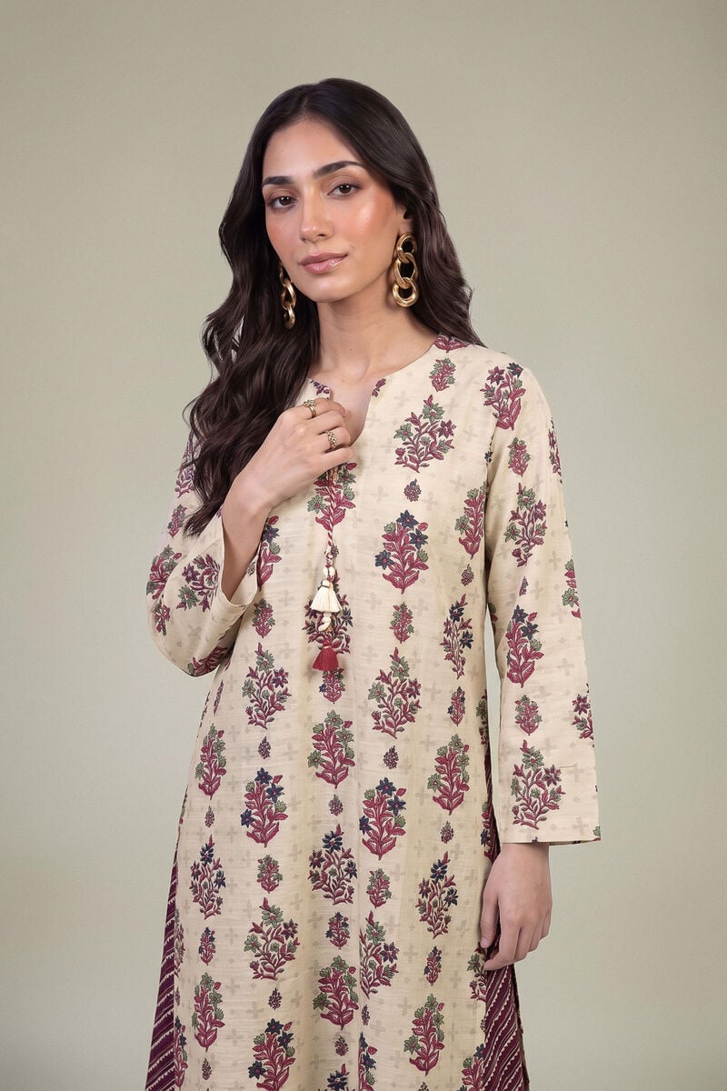 Printed | Light Khaddar | Longline Floral Kurta | USD 35.00